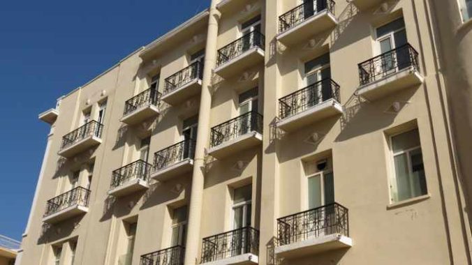 balconies at the Loutraki Palace Hotel in Loutraki