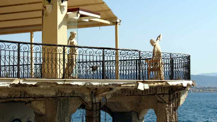 sculptures on a veranda in Loutraki