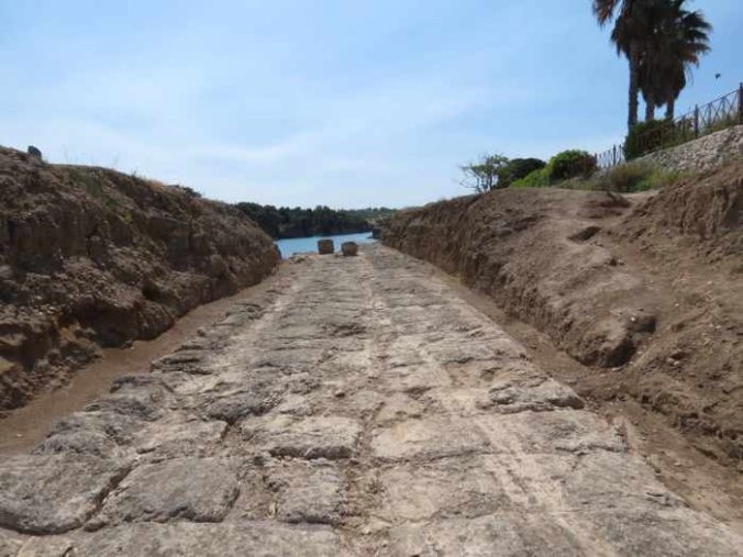 the Diolkos boat trackway at Corinth