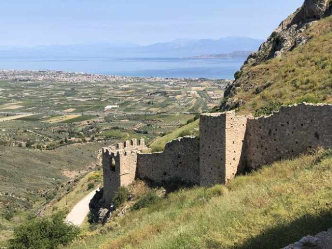 views from the Acrocorinth Castle in Greece