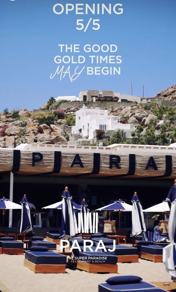 Paraj restaurant and beach club on Mykonos
