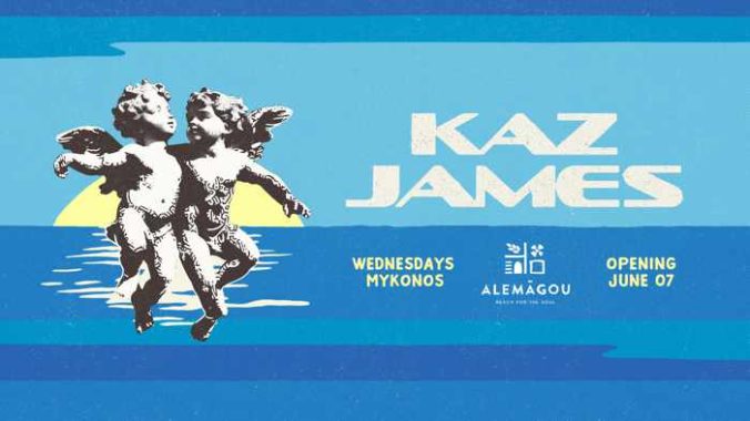Alemagou beach club on Mykonos presents Wednesdays with Kaz James
