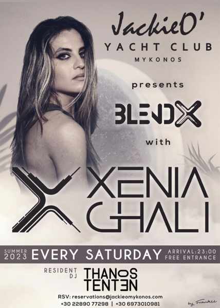 JackieO Yacht Club on Mykonos presents Xenia Ghali