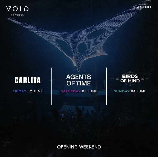 Void nightclub on Mykonos Dj schedule for its 2023 season opening weekend