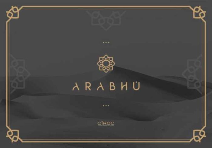 the logo for Arabhu nightclub at Ano Mera on Mykonos